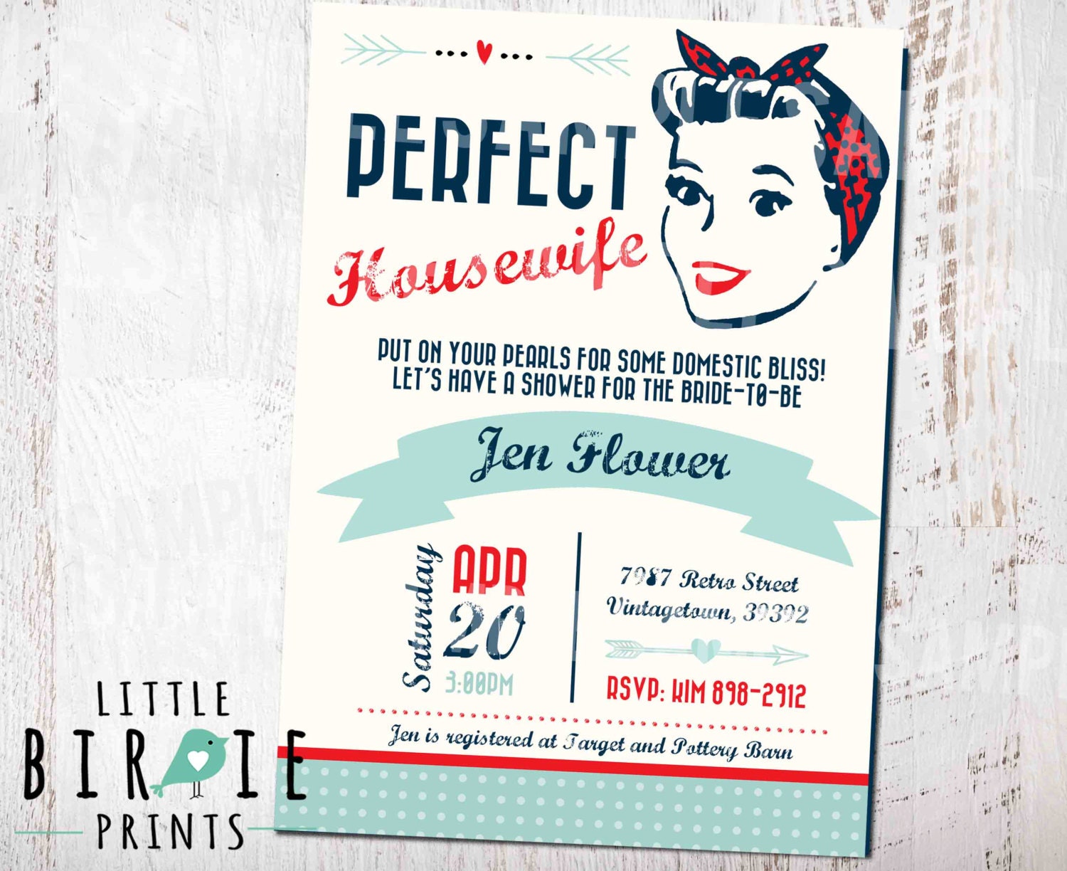 retro bridal shower