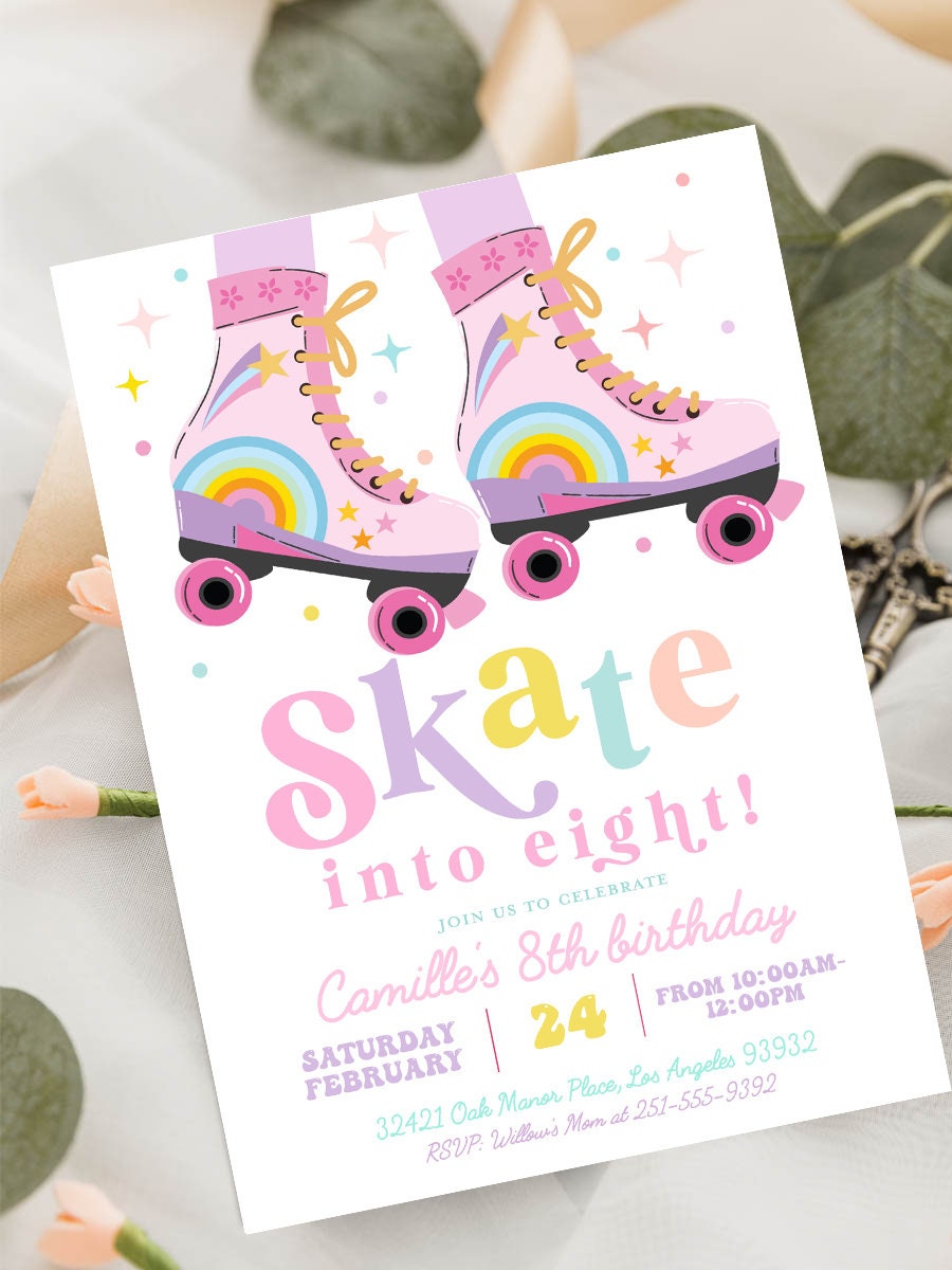 Birthday 12 Invitation Year Old Skating