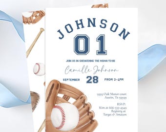 Baseball baby shower invitation printable, Editable baseball baby shower invitation mit, Ball Oh boy invitation sports invite