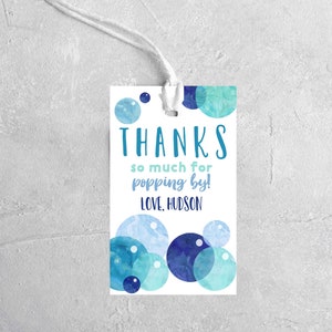 Gift Tag - Aqua Birthday Bubbles Gift Tag - Aqua Birthday Bubbles