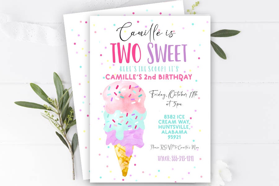  Two Sweet Birthday Invitation Template Free 