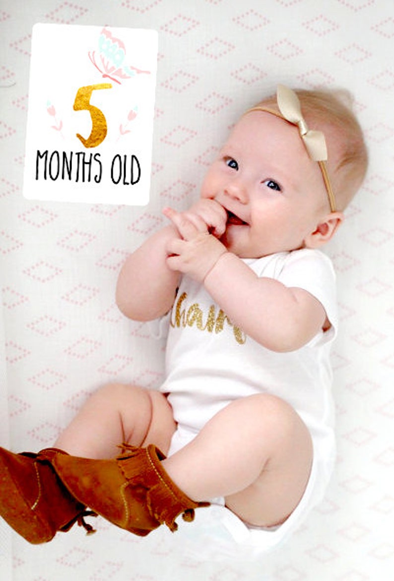 Baby Milestone Cards Baby Girl Milestone Cards Gold Pink Mint Milestone cards Printable Milestone cards Newborn Photo prop Photography