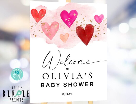 VALENTINE S Baby Shower Welcome Sign Sweetheart Baby Shower