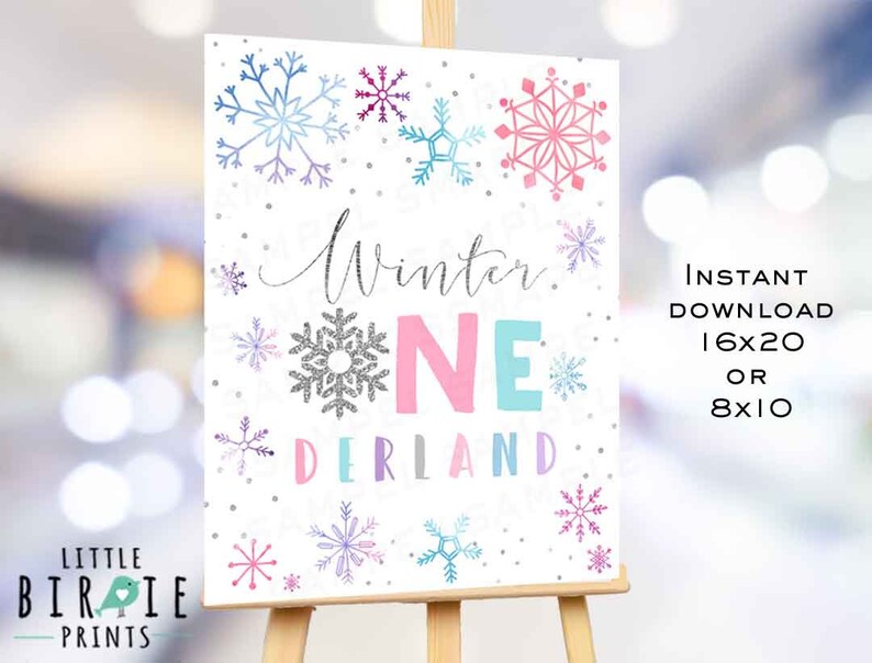 Winter onederland invitation Pink purple blue and silver winter onederland invitation winter invitation snowflake girl first birthday