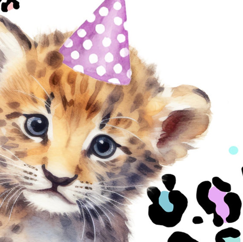 Editable Party Animals Birthday Invitation Big Cat Safari Animals Birthday Invite, Leopard Cheetah Lion Zoo birthday Wild Jungle pink girl image 4