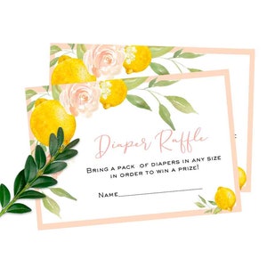 Lemon Windel Raffle Tickets Pink Blush Zitronen Windel Raffle Tickets Instant Download Lemonade Zitronen Baby Shower Girl Boho rosa Citrus