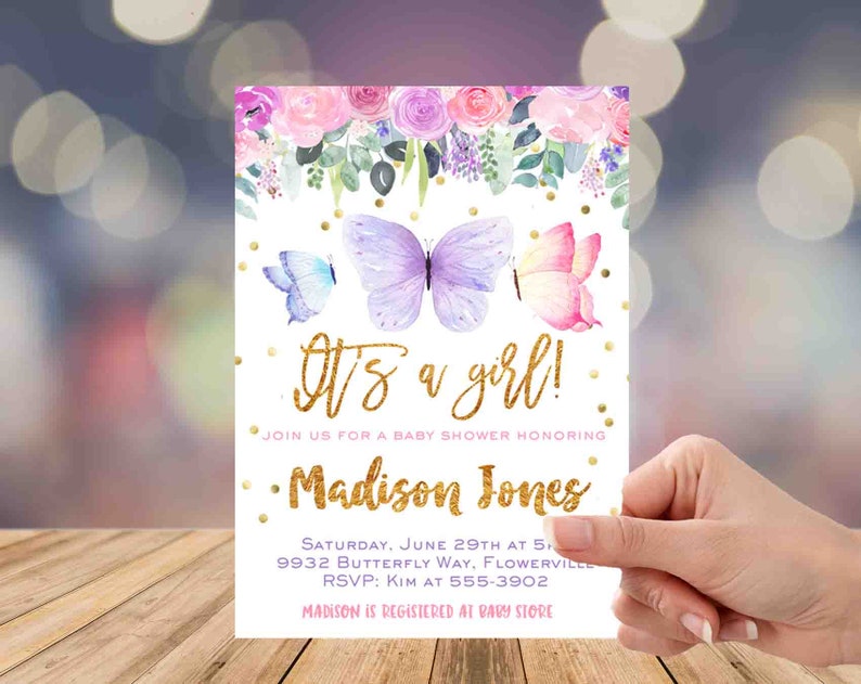 BUTTERFLIES Baby Shower Invitation Butterfly Baby Shower Etsy