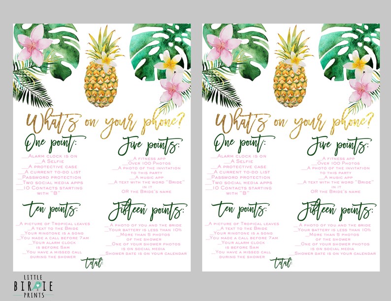 TROPICAL BRIDAL SHOWER Invitation Pineapple Bridal Shower Invitation Palm Leaves Bridal Shower Invitation Luau Hawaiian Bridal Shower Invite image 6