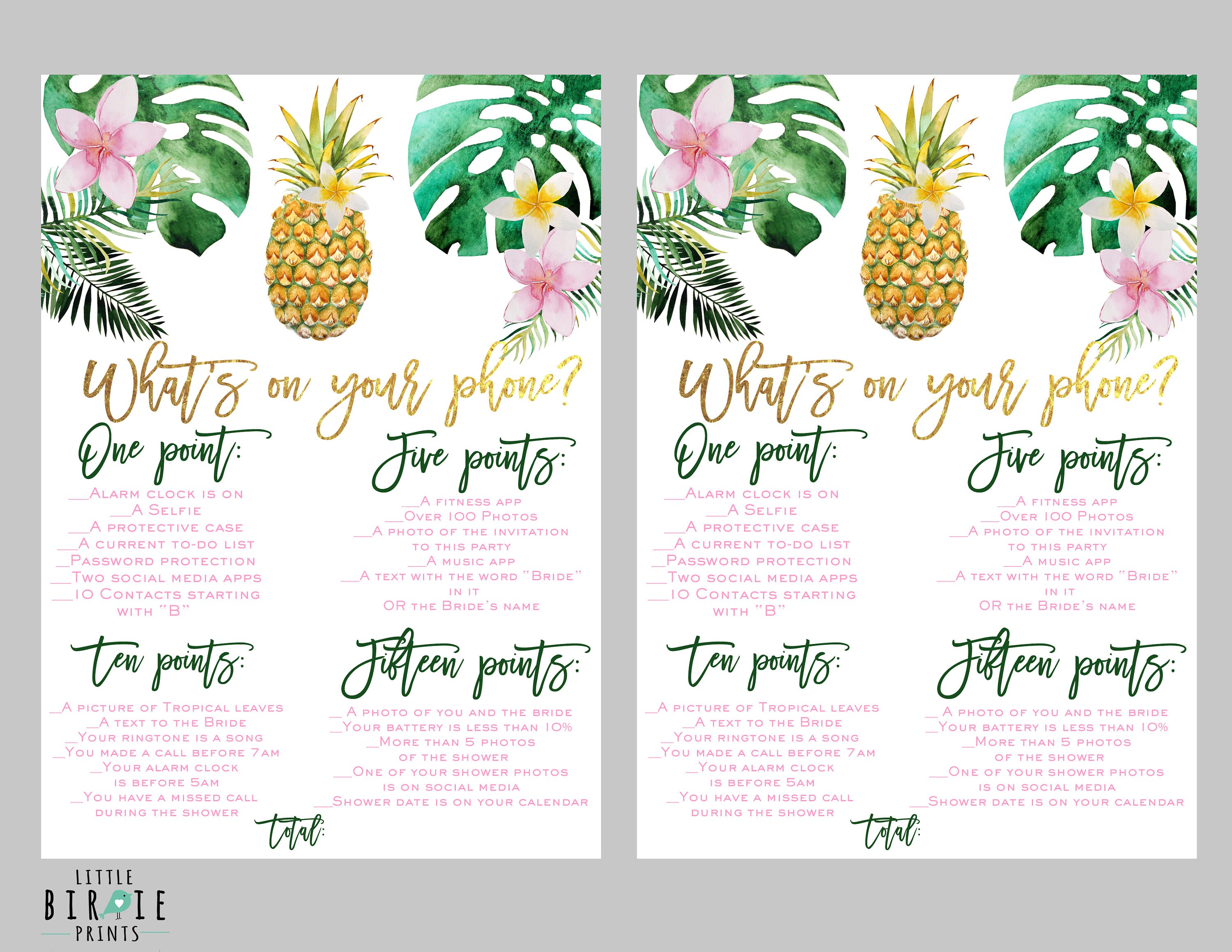 TROPICAL BRIDAL SHOWER Invitation Pineapple Bridal Shower Etsy