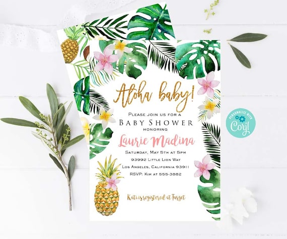 Tropical baby hotsell shower evite