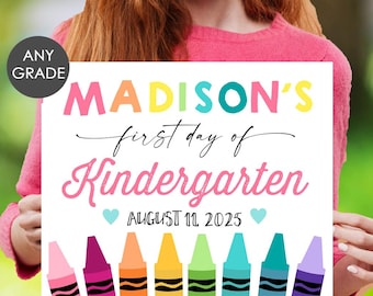 Editable First day of school sign, 1st day of kindergarten sign School Printable sign, first day of school sign, 8x10 sign chalkboard