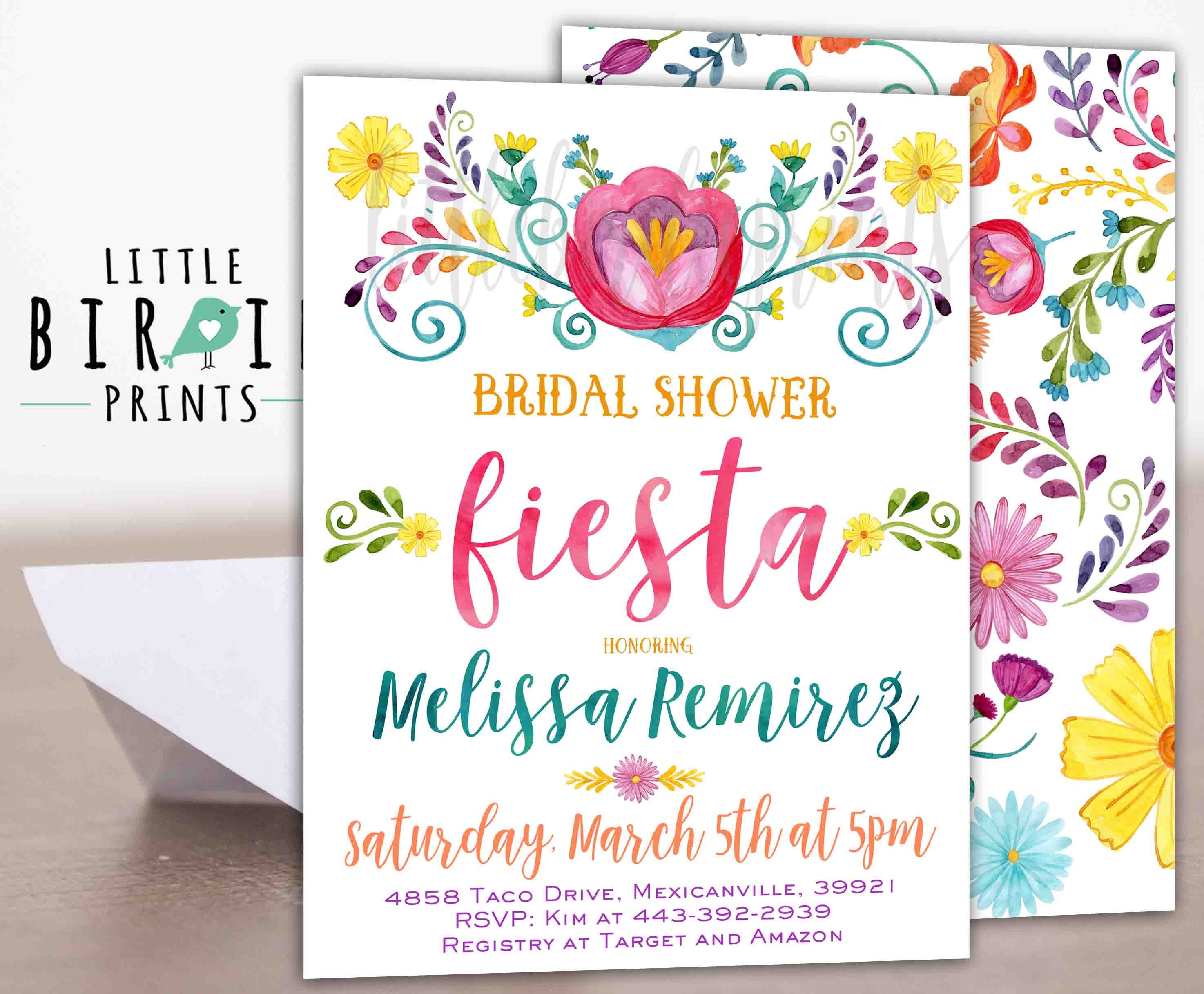 BABY SHOWER FIESTA Invitation Watercolor Fiesta Invitation Etsy