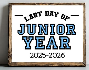 Letrero de último día de tercer año, letrero de último día de 11.º grado imprimible Letrero de regreso a clases de Blue boy Descarga instantánea de estudiante de secundaria