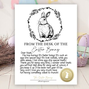 Carta EDITABLE del Conejito de Pascua, Carta Chica del Conejito de Pascua Imprimible, Imprimible de Pascua, Carta Oficial del Conejito de Pascua Canasta de Pascua