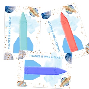 Erste Reise um die Sonne Zwei Mond-Gastgeschenke, Sidewalk-Kreideraketen-Gastgeschenke zum Ausdrucken, Dankeschön-Geschenk, Astronauten-Geburtstagsfeier