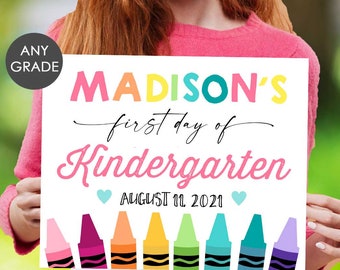 Editable First day of school sign, 1st day of kindergarten sign School Printable sign, first day of school sign, 8x10 sign chalkboard