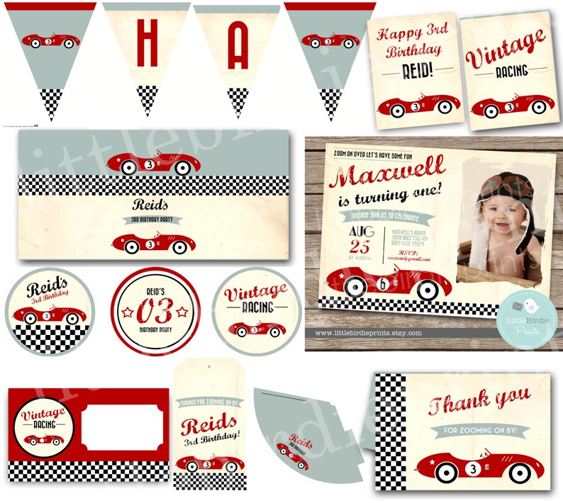 CAR Invitation Race Car Invitation Vintage Race Car Etsy