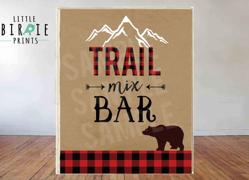 Lumberjack Sign Trail Mix Bar LUMBERJACK Trail Mix Bar Sign Lumberjack ...