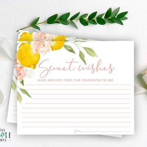 Lemon baby shower consigli carte Sweet wishes game Main squeeze baby shower dolci auguri per i futuri genitori. Baby shower al limone