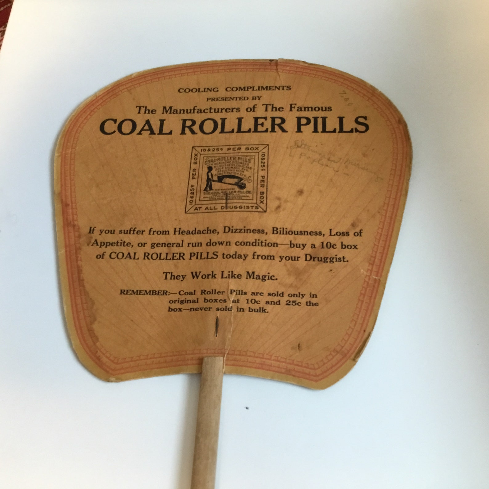Vintage Paper Fan Coal Roller Pills Advertising Becks Liniment Etsy