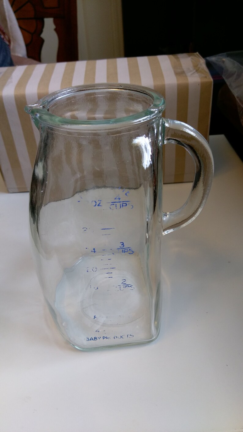 Vintage Baby Formula Mixing Pitcher 4 Cups Glass Baby Products Etsy