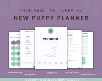 Vet-Created New Puppy Planner: Digital Pet Care Guide and Journal (PDF Download)