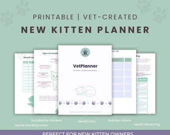Vet-Created Kitten Care Planner: Digital Journal & Tracker (PDF Download)