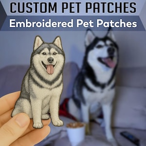 Custom Pet Patches, Personalized Embroidered Dog Patch, Cat Face Patch, Iron-On Sew-On Patch, Pet Lover Gift, Memorial Keepsake, Handmade