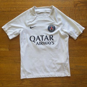 Nike Paris Saint-Germain PSG Soccer Jersey Qatar Airways White Youth M