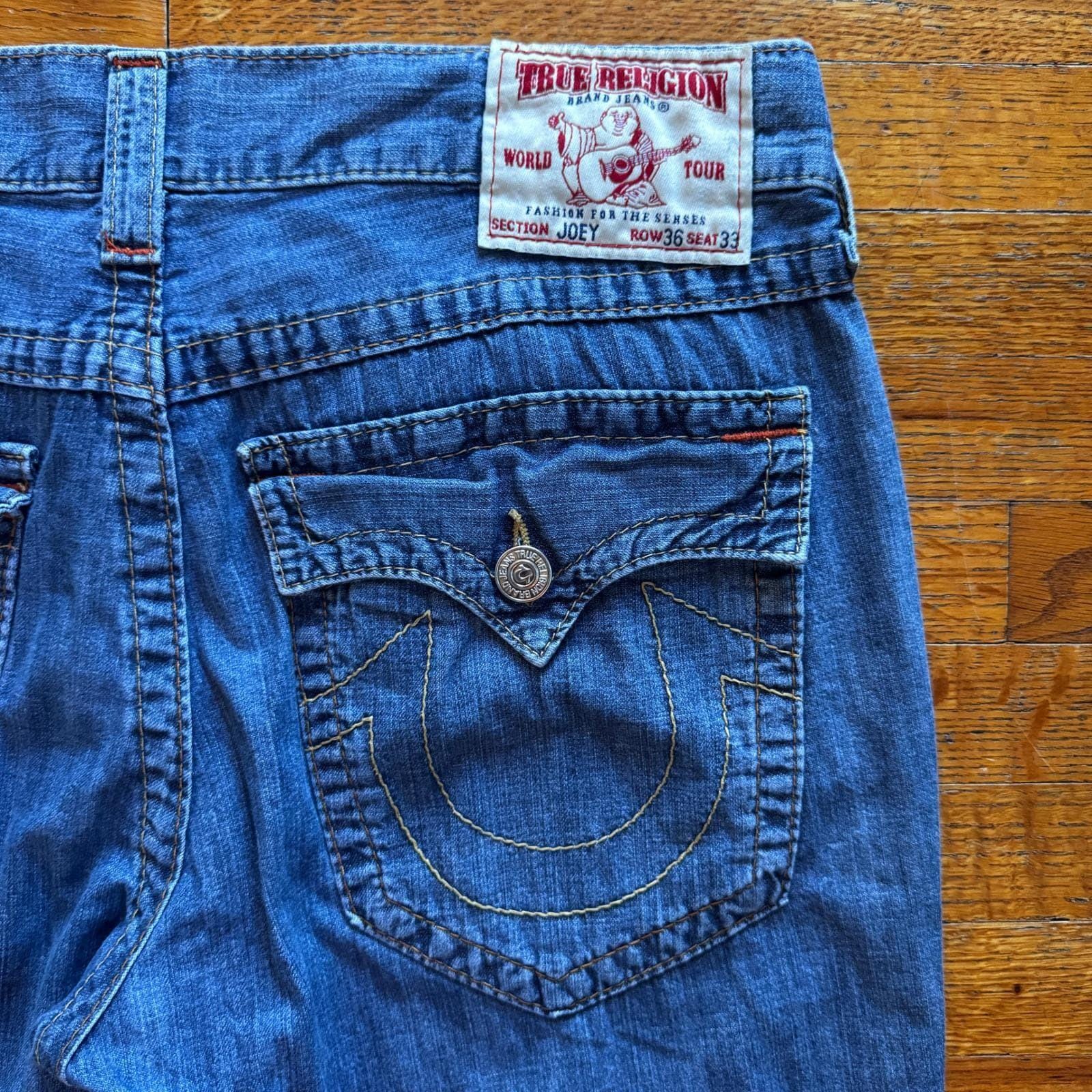 True Religion Joey Jeans Mens Size 36x33 Bootcut Denim Made in USA