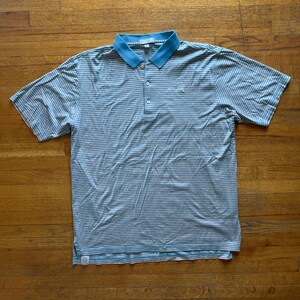 Peter Millar Shadow Creek Las Vegas Golfpiké Randig Kortärmad Casual XL