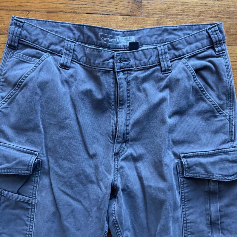 Carhartt Relaxed Fit Cargo Pants Work Utility Outdoor Gray 38x36 image 2