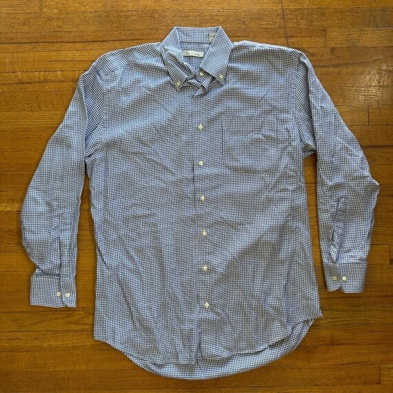 Peter Millar Houndstooth Button Down Long Sleeve … - image 1