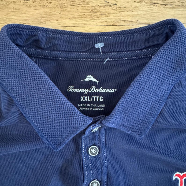 Camisa polo Tommy Bahama XXL para hombre, Boston Red Sox MLB, azul marino, algodón Supima. imagen 2