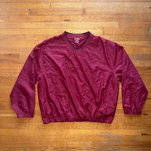 PGA Tour Pullover Windbreaker V-Neck Golf Lightweight Maroon XL/XG