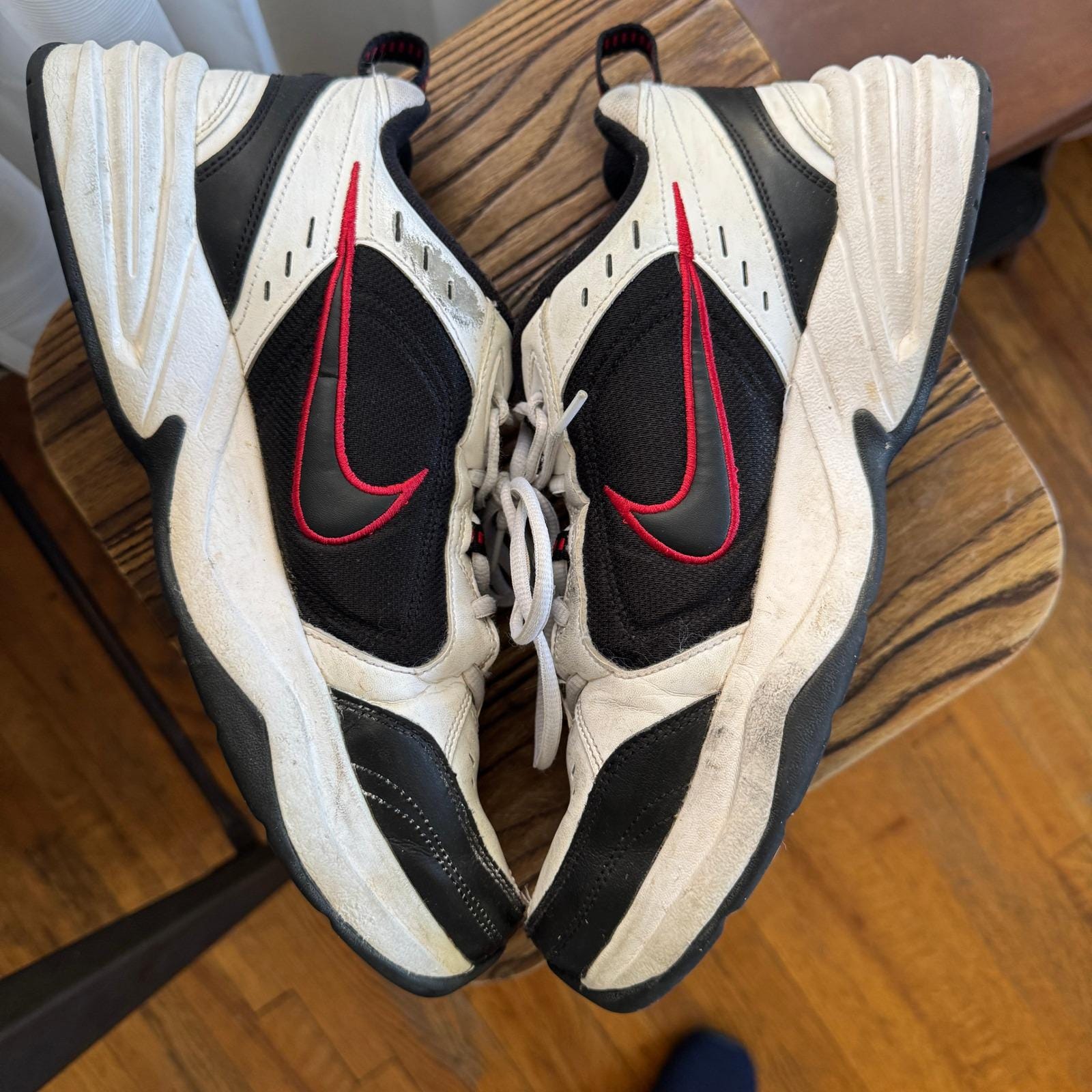 Nike Air Monarch IV Men\'s 10 Wide White Black Red Walking Shoes Sneakers Nike Air Monarch IV X-Wide Athletic Shoe & | Mercari main image 2