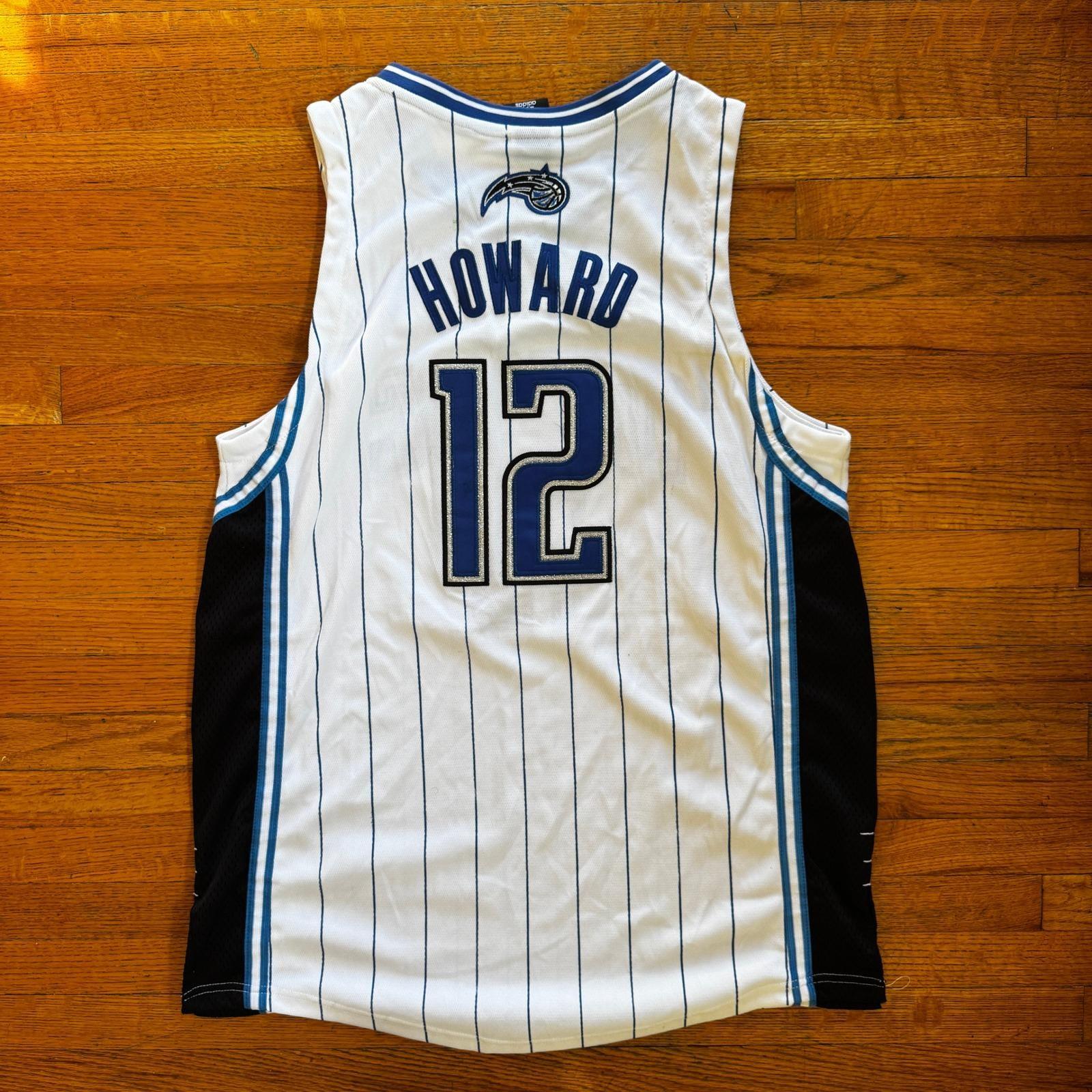 Adidas Dwight Howard Orlando Magic Jersey 12 White Pinstripe Mens