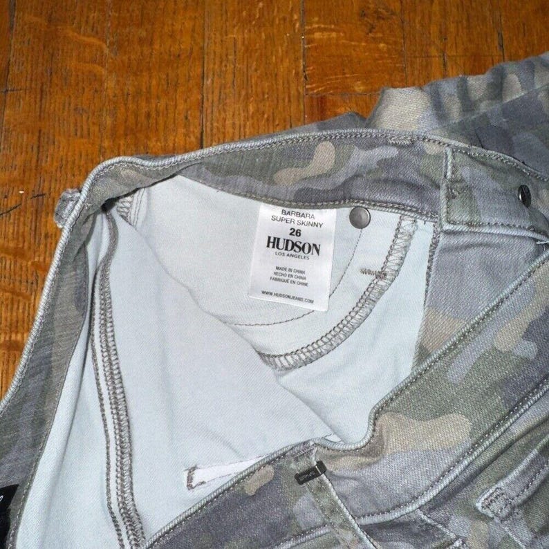 Hudson Barbara Camo Print Super Skinny Jeans Stretch Denim Größe 26 Bild 5