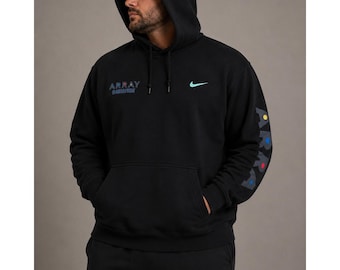 Sudadera con capucha Nike ArrayNow Graphic para hombre, talla XL, color negro, con logo Swoosh.