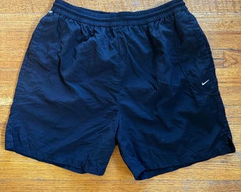 Vintage Nike Black Tag Mesh Lined Shorts Swim Trunks Mens Size XL