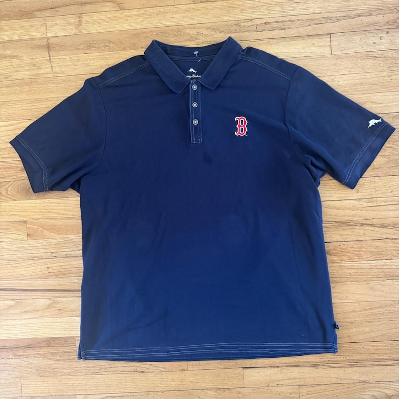 Camisa polo Tommy Bahama XXL para hombre, Boston Red Sox MLB, azul marino, algodón Supima. imagen 1