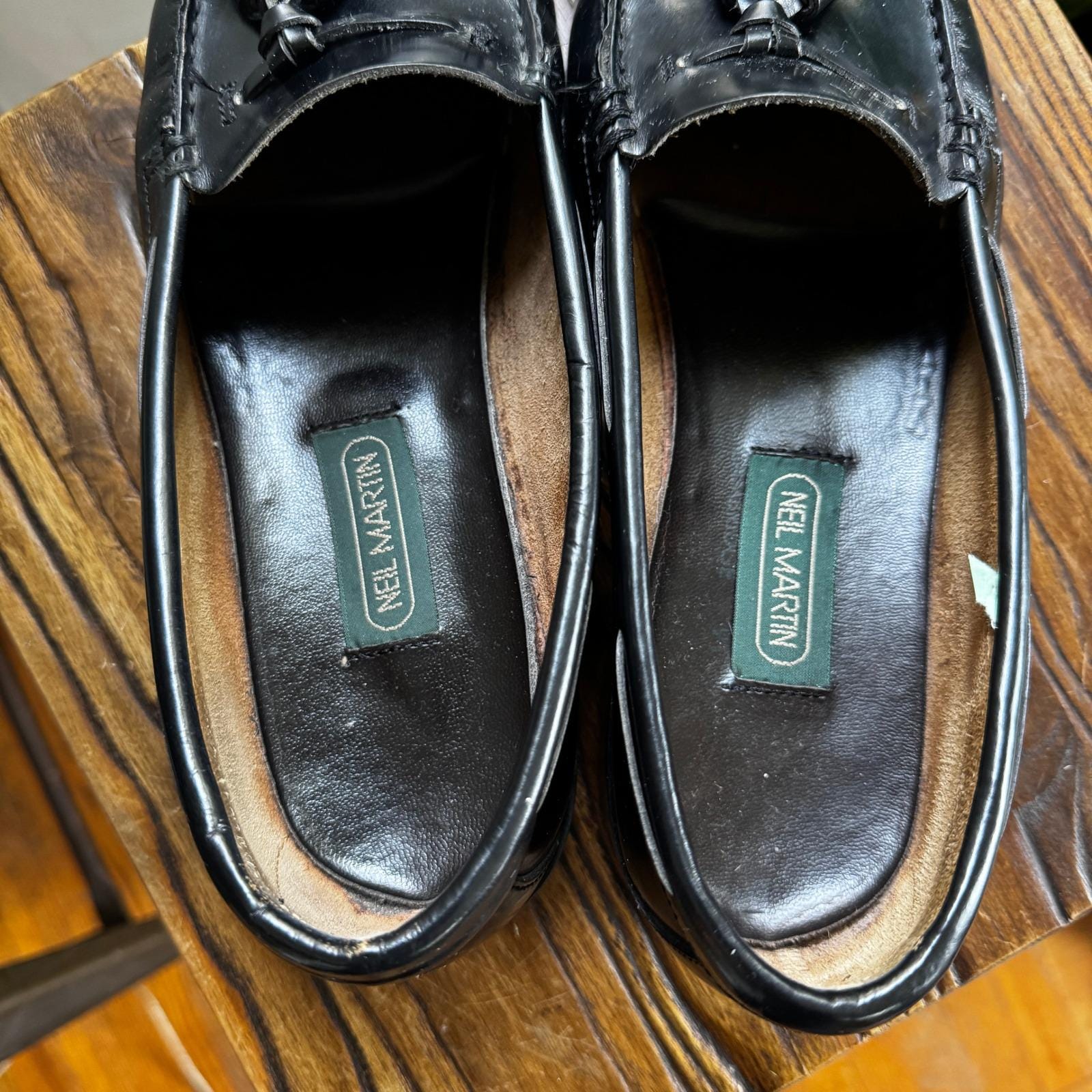 Neil Martin Mens Black Leather Tassel Loafers Made in Spain  display picture 1
