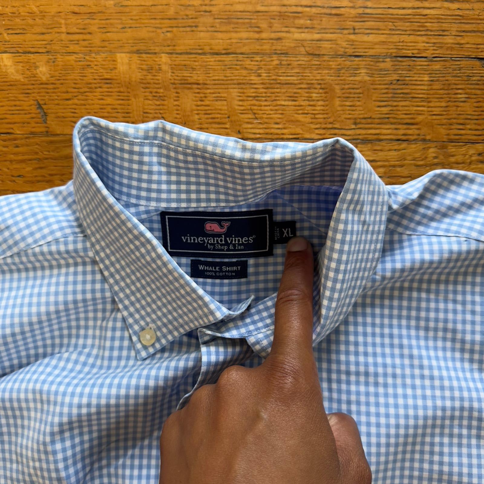 Chemise Homme Vineyard Vines – Bleu à Carreaux – Manches Longues – Taille S – Neuve