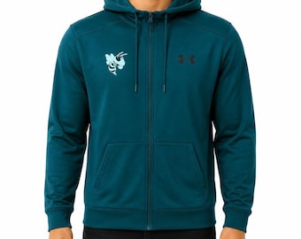 Under Armour Full Zip Hoodie Jacket Athletic Training Green Mens Large