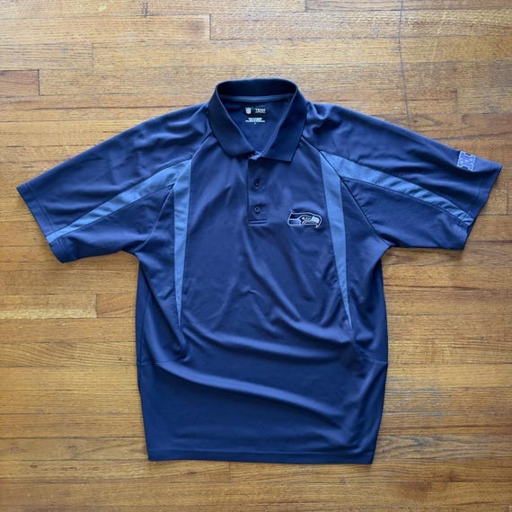 Team Apparel Seahawks Polo Shirt NFL Football Fan Apparel Gray Trim L