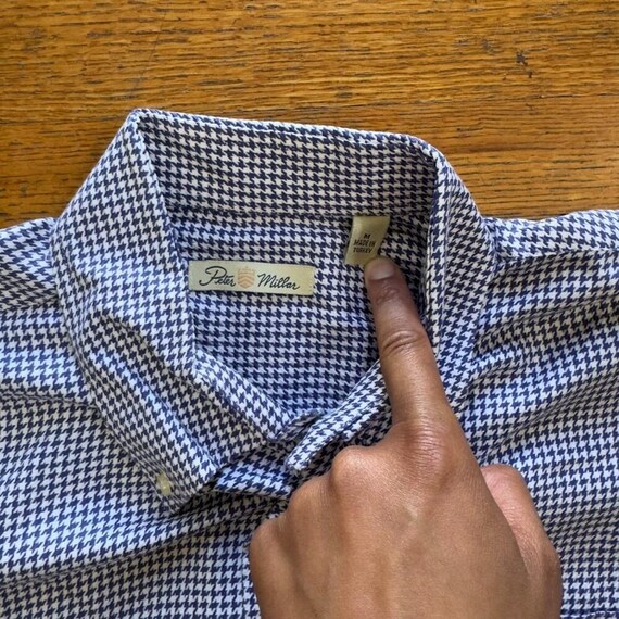 Peter Millar Houndstooth Button Down Long Sleeve … - image 2