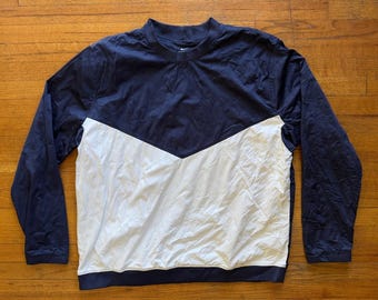 Nike Shield Pullover Windbreaker Lightweight Running Top Navy White XL