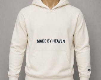 Seek Jesus Made By Heaven Hoodie Cream Graphic Streetwear Fleece Sweatshirt
