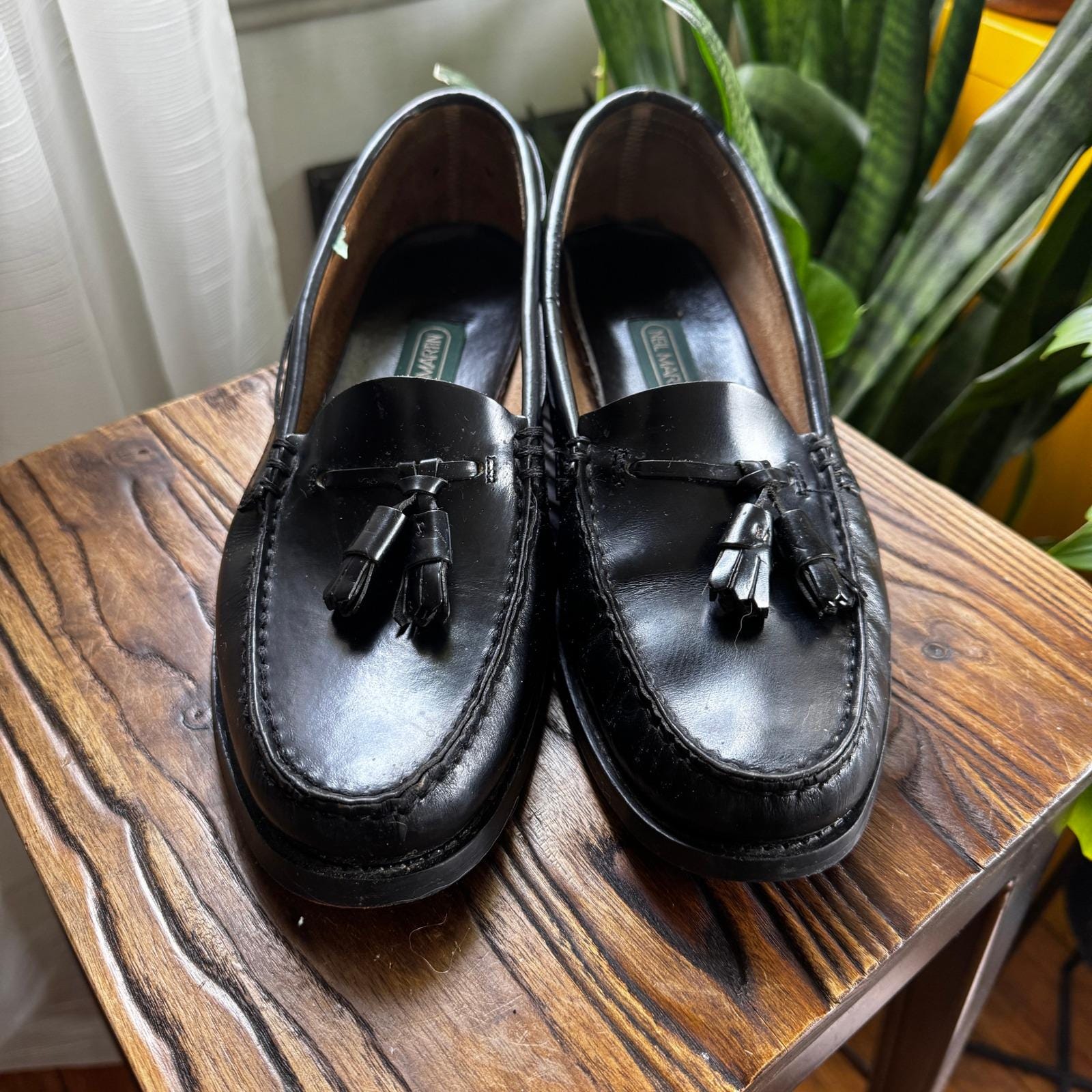 Neil Martin Mens Black Leather Tassel Loafers Made in Spain Size 9.5 Dress Shoes Neil Martin Mens Black Leather Tassel Loafers Made in Spain  main image 4