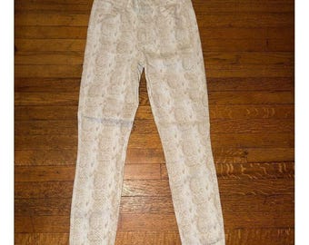 Paige Hoxton Ankle Skinny Jeans Snakeskin Print Neutral Size 26